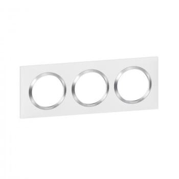  PLAQUE 3P BLANC CHROME 