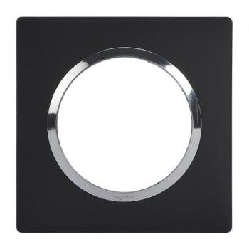  PLAQUE 1P NOIR VELOURS CHROME 
