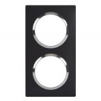  PLAQUE 2P NOIR VELOURS CHROME 