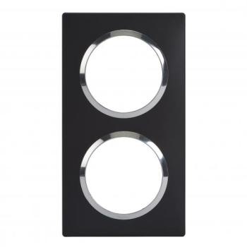  PLAQUE 2P NOIR VELOURS CHROME 
