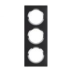  PLAQUE 3P NOIR VELOURS CHROME 