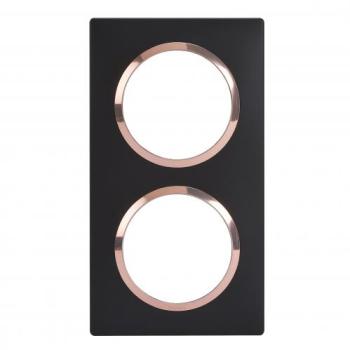  PLAQUE 2P NOIR VELOURS CUIVRE 