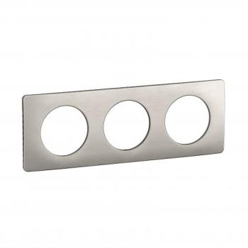  PLAQUE 3 POSTES ALU SATINE 