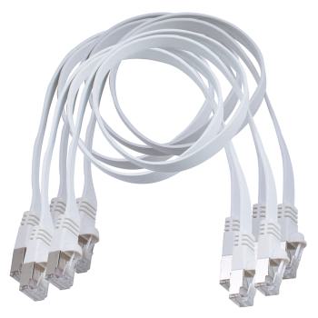  5 CORDONS PLATS RJ45 FTP 0.5 m 
