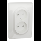  Prise 2x 2P FR vis Blanc bo 1P 