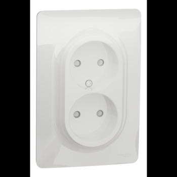  Prise 2x 2P FR vis Blanc bo 1P 
