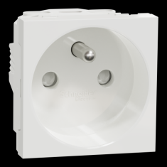  Prise 2P+T FR 90� vis Blanc 