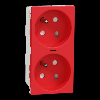  Prise 2x2P+T lum FR45� d�t Rou 