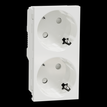  Prise 2x 2P+T DE vis Blanc 