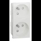  Prise 2x 2P+T FR 45� rap Blanc 