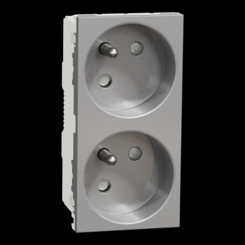  Prise 2x2P+T FR 45� rapide Alu 