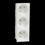  Prise triple 2P+T FR 45� Blanc 