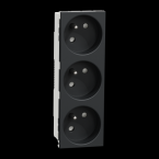  Prise triple 2P+T FR 45� Anth 
