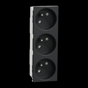  Prise triple 2P+T FR 45� Anth 