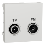  Prise TV + FM ind 2m Blanc 