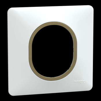  Plaque 1 poste Blanc Laiton 