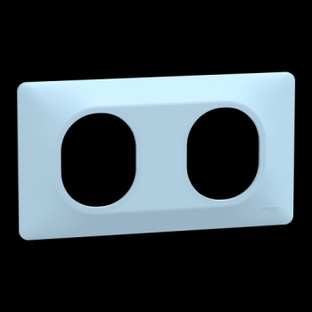  Plaque 2 post Hor 71 mm Bleu A 