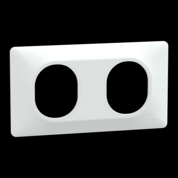  Plaque 2 post Horiz 71mm Blanc 