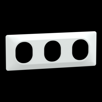  Plaque 3 post Horiz 71mm Blanc 