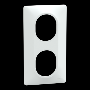  Plaque 2 post Vert 71mm Blanc 