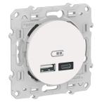  Prise double USB typeA+C Blanc 