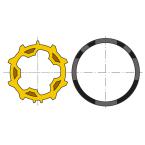  Roue jaune+couronne d50 zf 54 