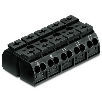  Borne raccor.5p noir pe-n-l1-l 